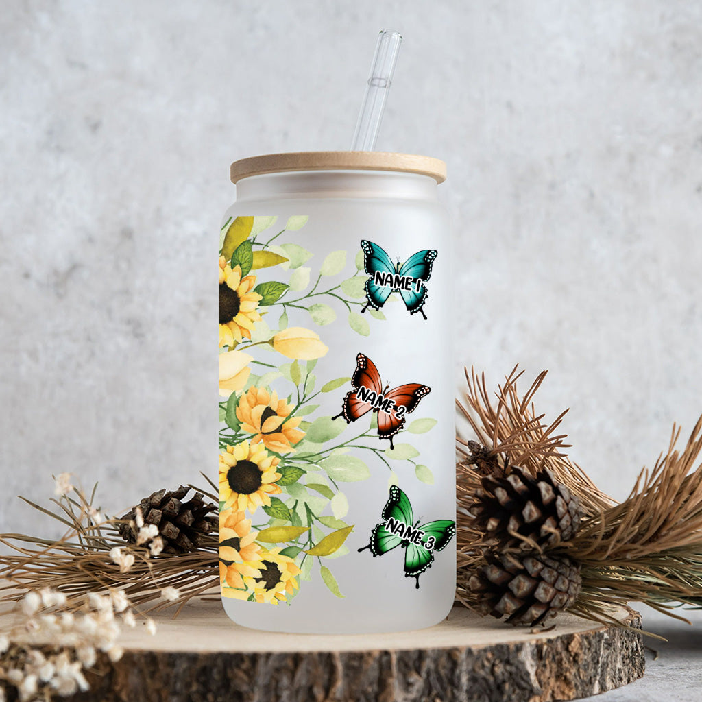 Butterfly Mom - Personalized Mother Can Glass