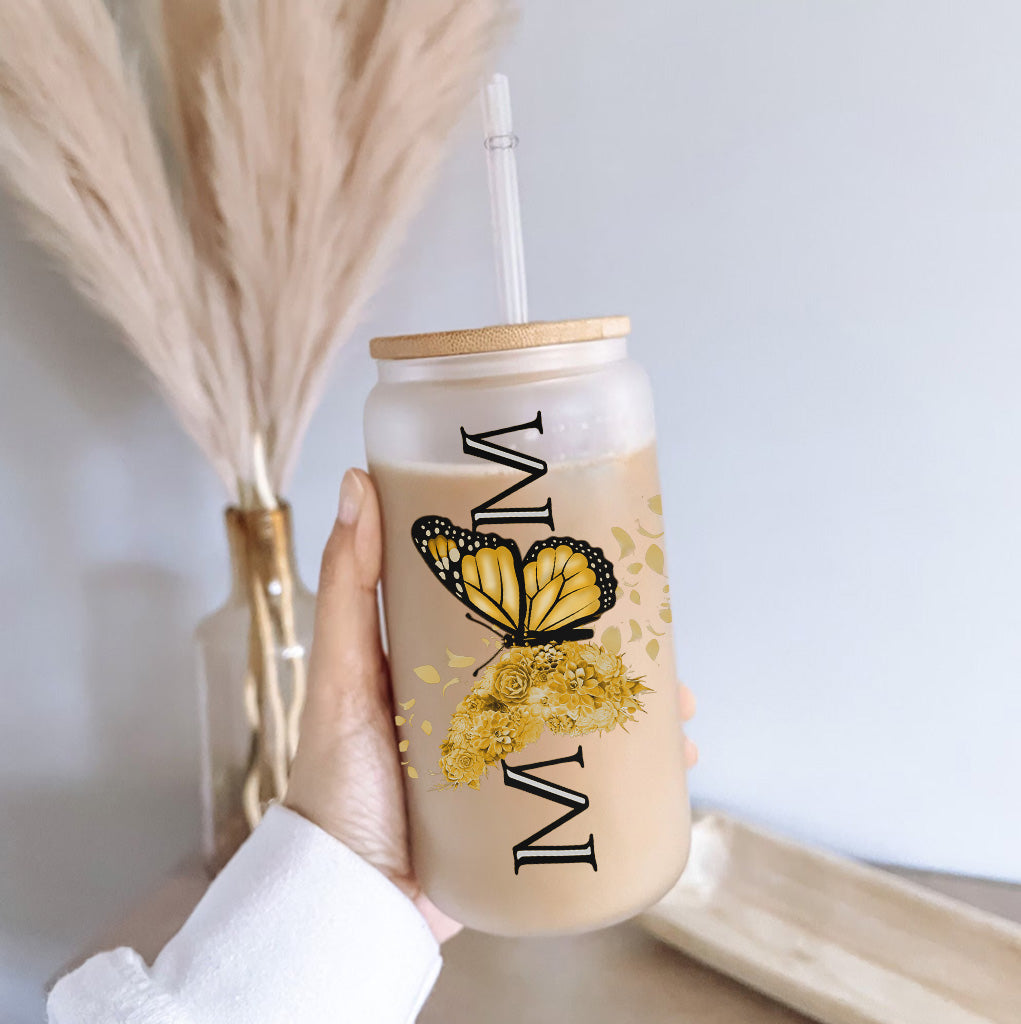 Butterfly Mom - Personalized Mother Can Glass