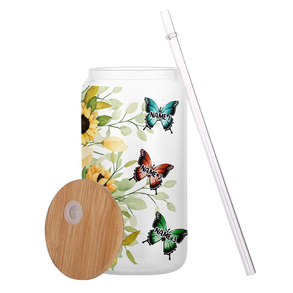 Butterfly Mom - Personalized Mother Can Glass