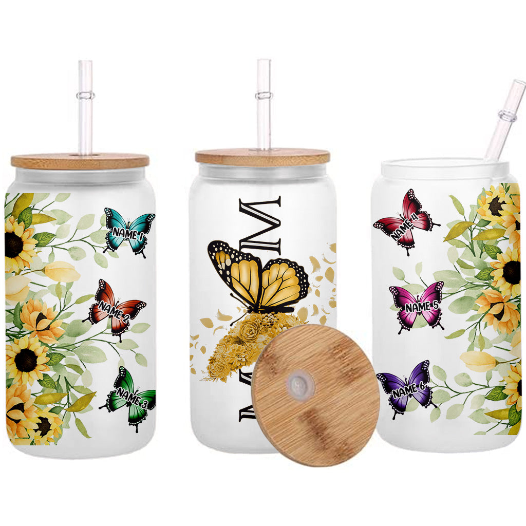 Butterfly Mom - Personalized Mother Can Glass
