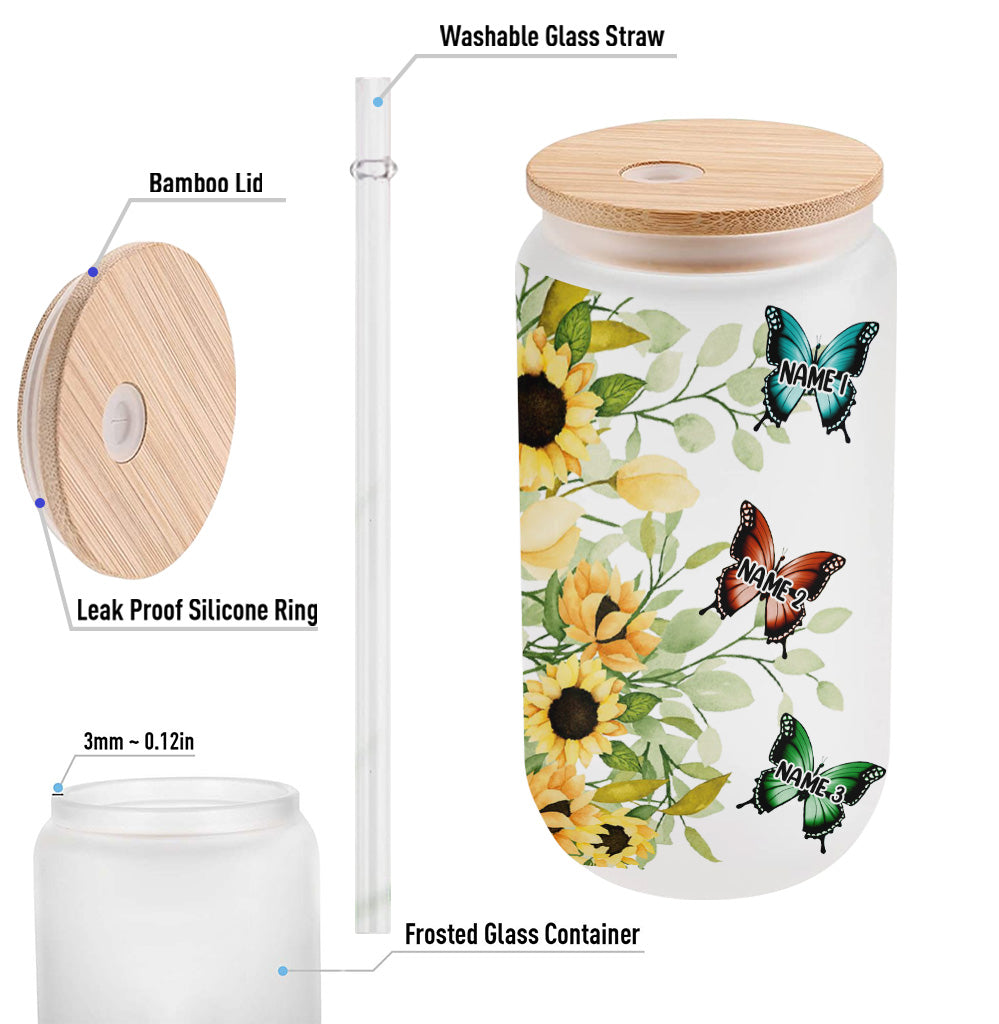 Butterfly Mom - Personalized Mother Can Glass