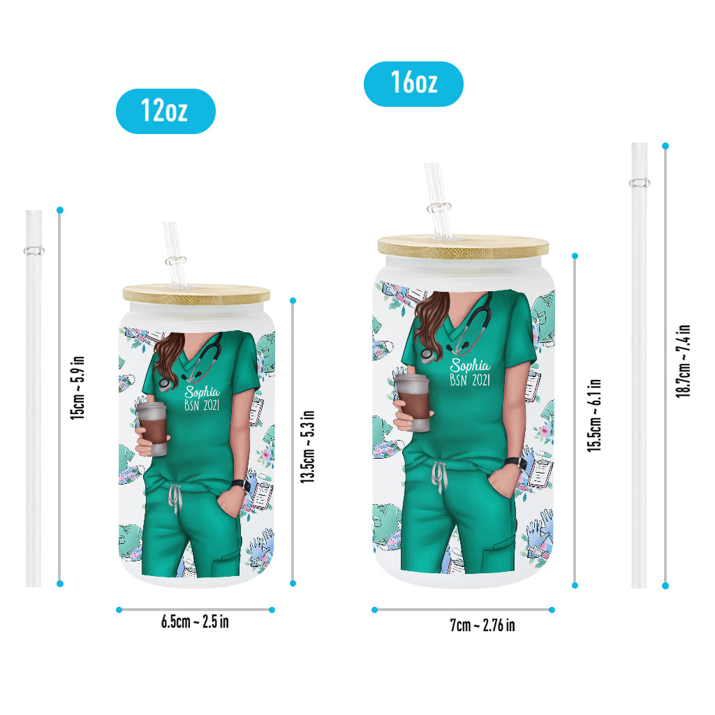 She Believed She Could - Personalized Nurse Can Glass