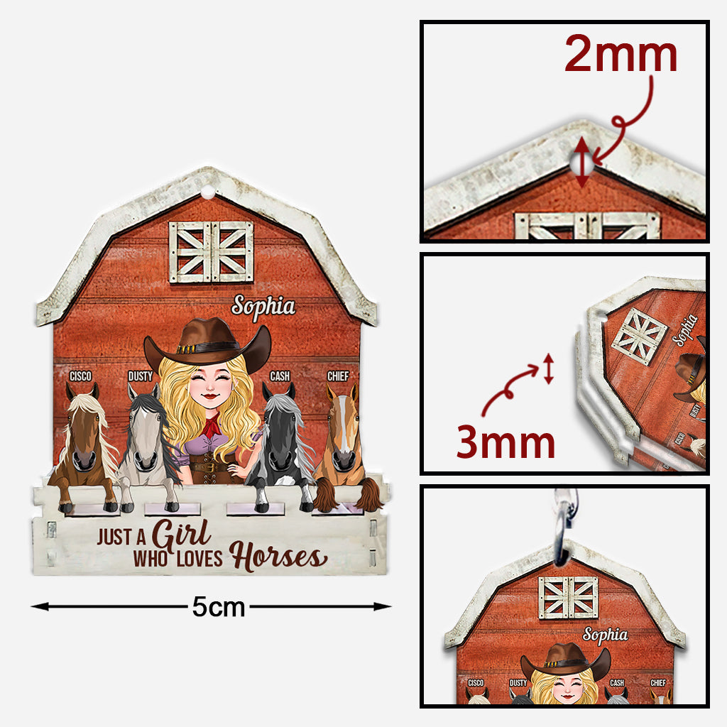 Just A Girl Who Loves Horses - Personalized Horse Keychain