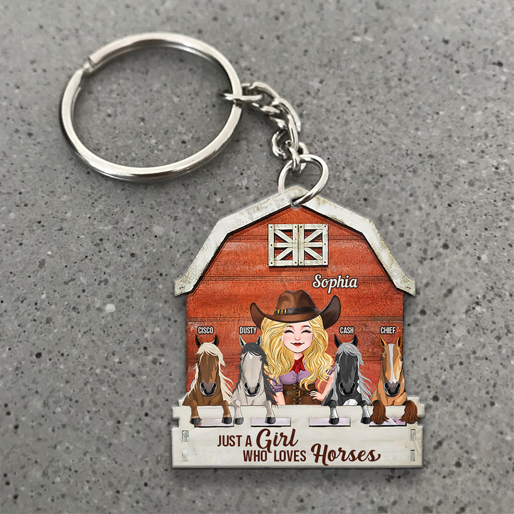 Just A Girl Who Loves Horses - Personalized Horse Keychain