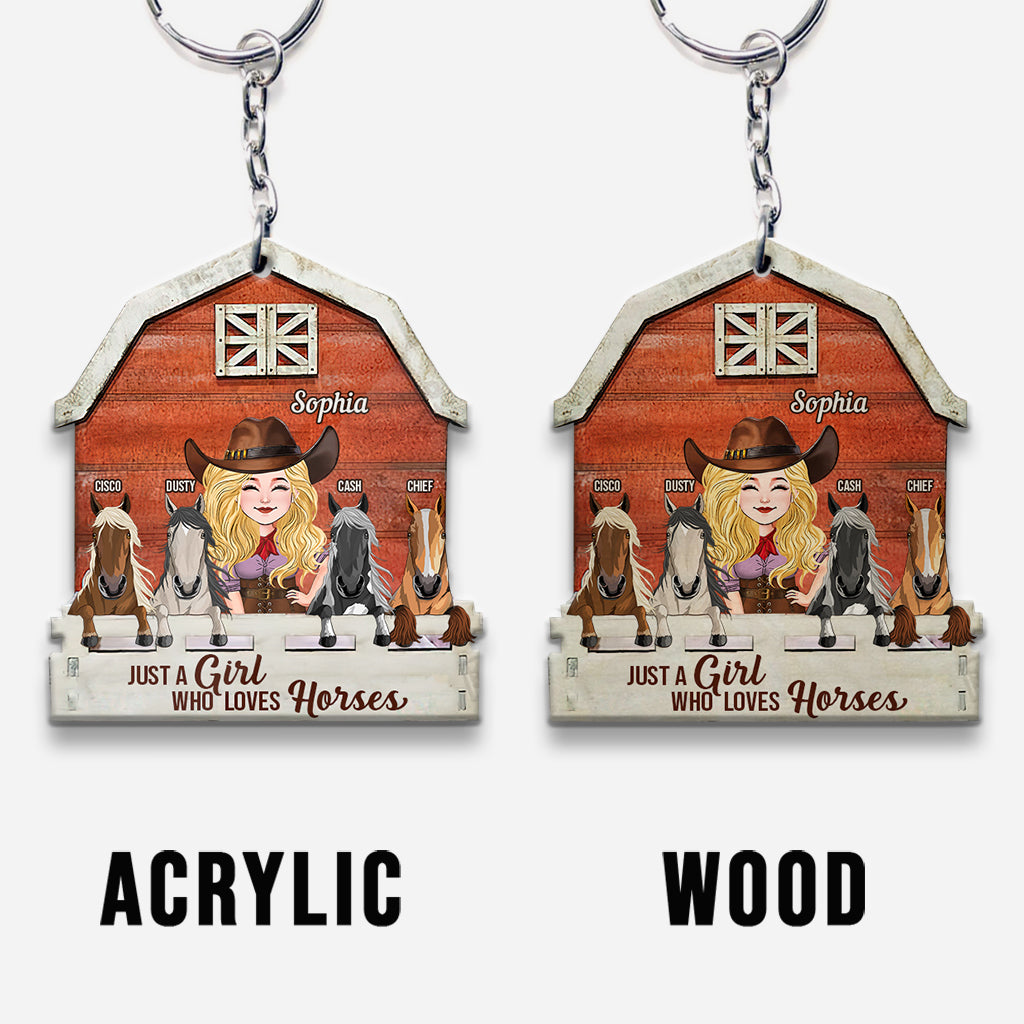 Just A Girl Who Loves Horses - Personalized Horse Keychain