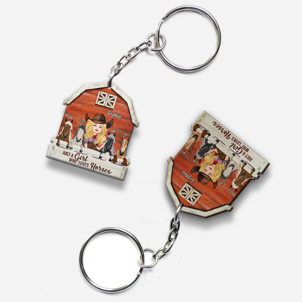 Just A Girl Who Loves Horses - Personalized Horse Keychain