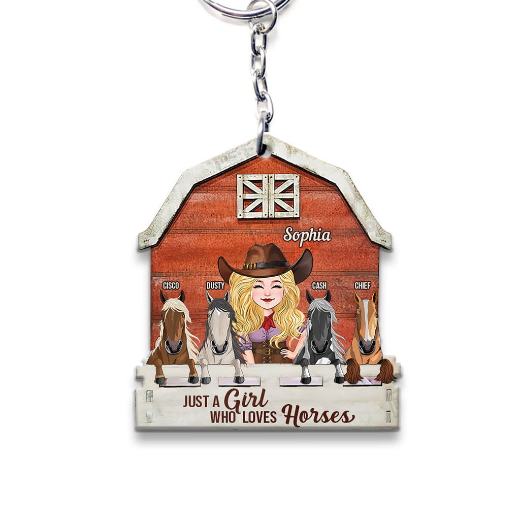 Just A Girl Who Loves Horses - Personalized Horse Keychain