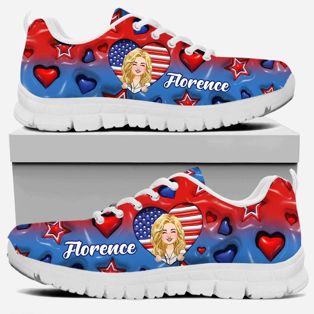 Personalized Nurse Gifts American Nurse Proud - Personalized Nurse Sneakers