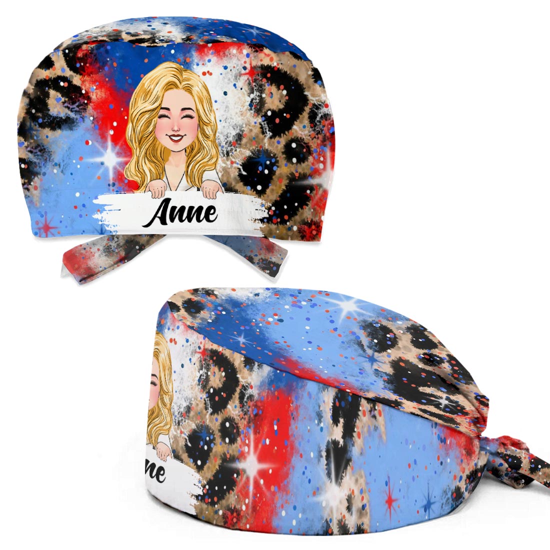 Amerikanischer Stolz auf Krankenschwestern – Personalisierte OP-Haube