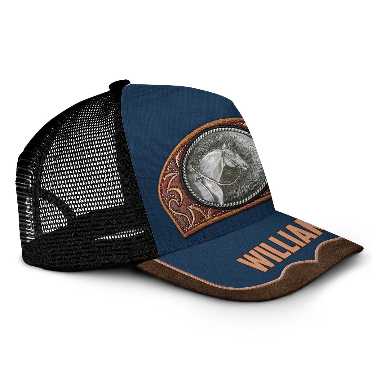 Vintage Horse - Personalized Horse Trucker Hat (Black Mesh)