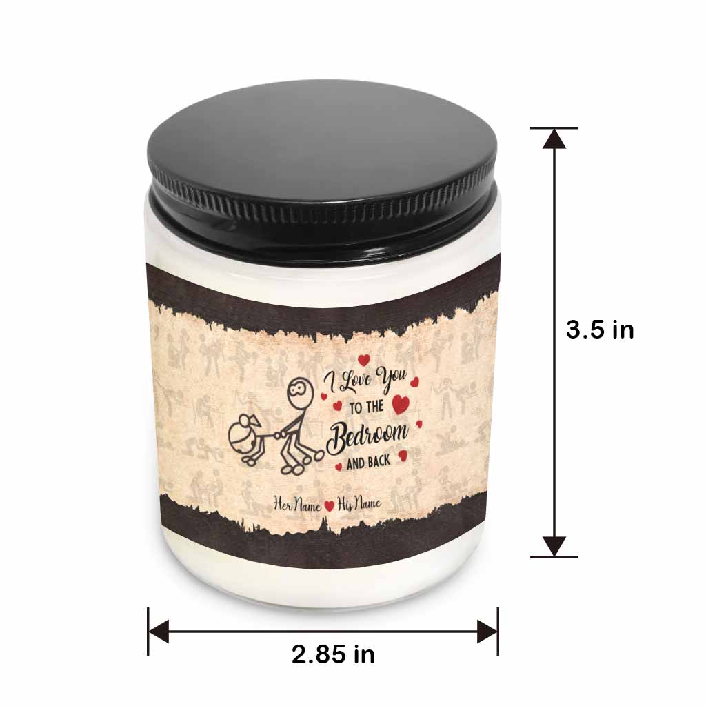 I Love You To The Bedroom And Back - Personalized Couple Candle