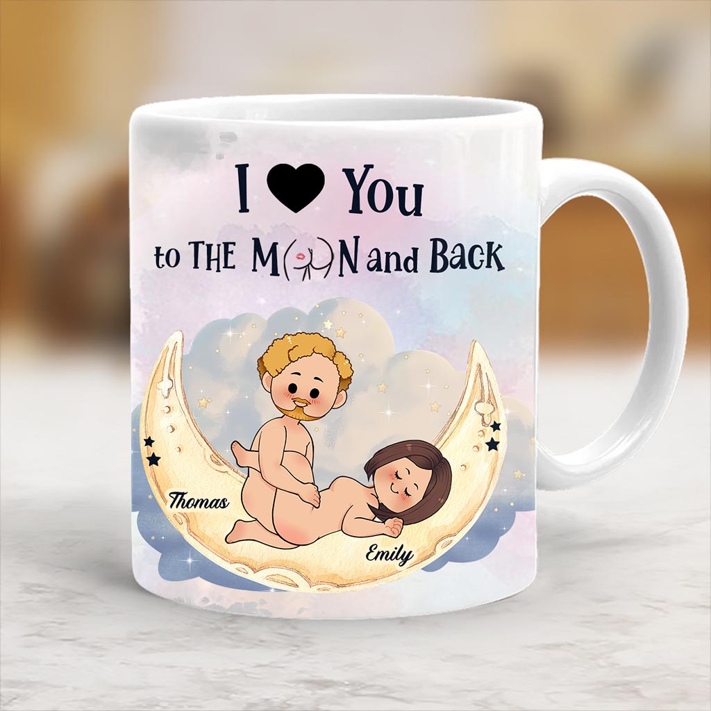 Love You To The Moon And Back - Personalized Couple Mug