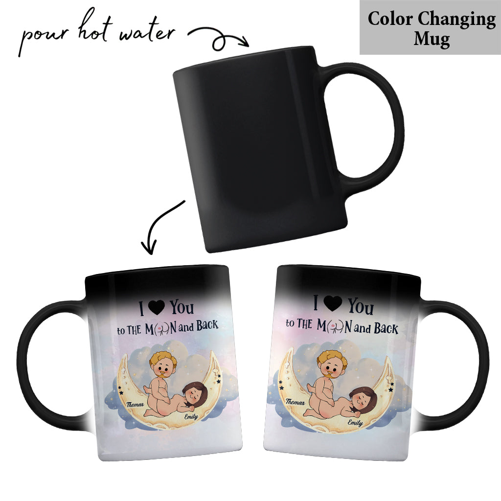 Love You To The Moon And Back - Personalized Couple Mug