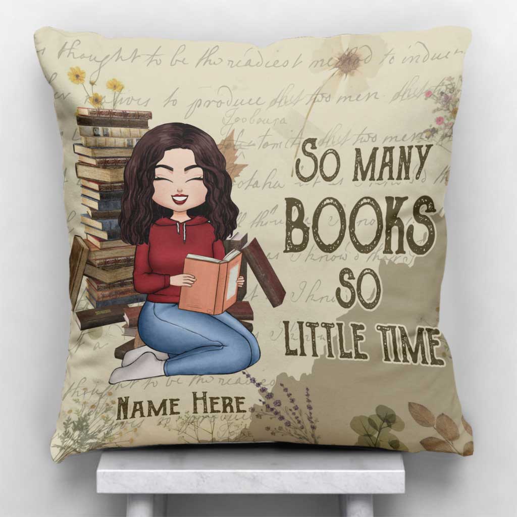 So Many Books, So Little Time - Personalized Book Throw Pillow