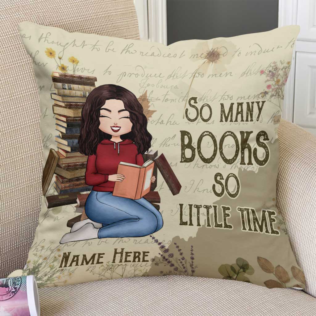 So Many Books, So Little Time - Personalized Book Throw Pillow