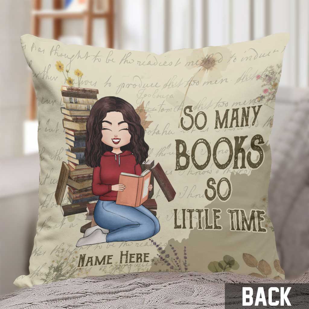 So Many Books, So Little Time - Personalized Book Throw Pillow