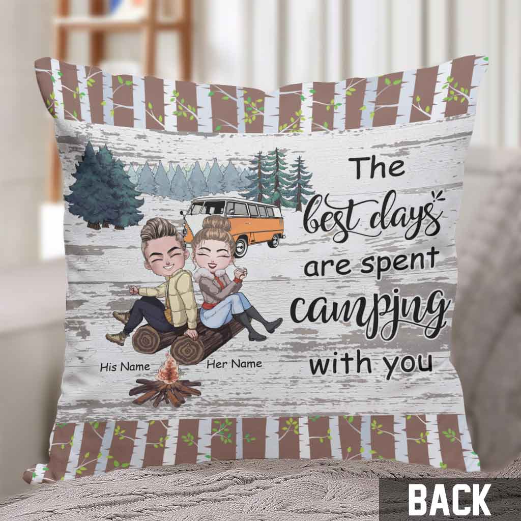 Die schönsten Tage verbringt man beim Camping mit dir – Personalisiertes Camping-Kissen für Paare