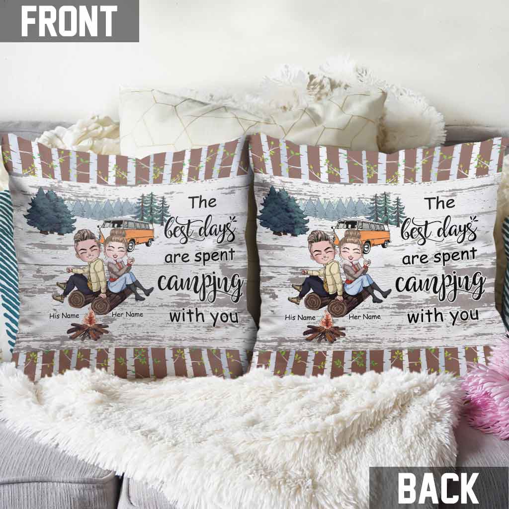 Die schönsten Tage verbringt man beim Camping mit dir – Personalisiertes Camping-Kissen für Paare