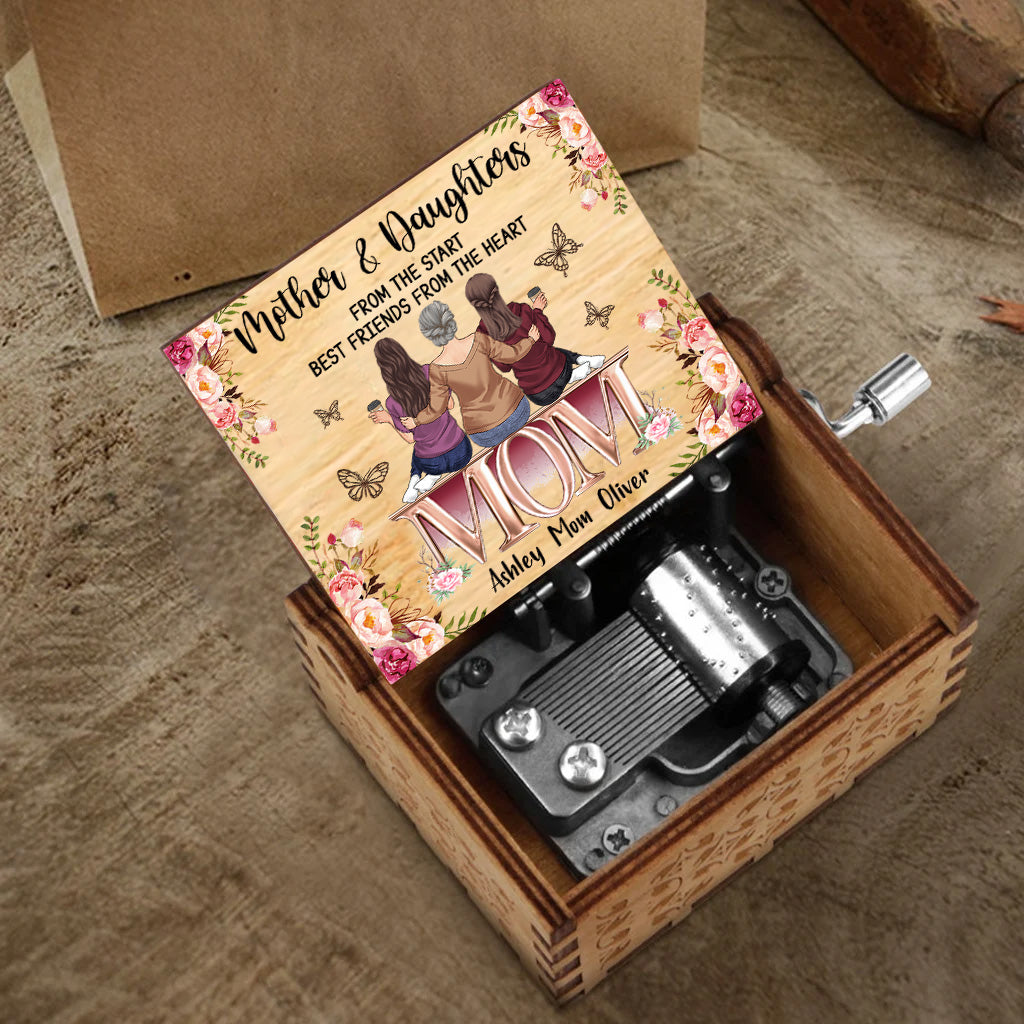 Best Friends From The Heart - Personalized Mother's Day Mother Hand Crank Music Box