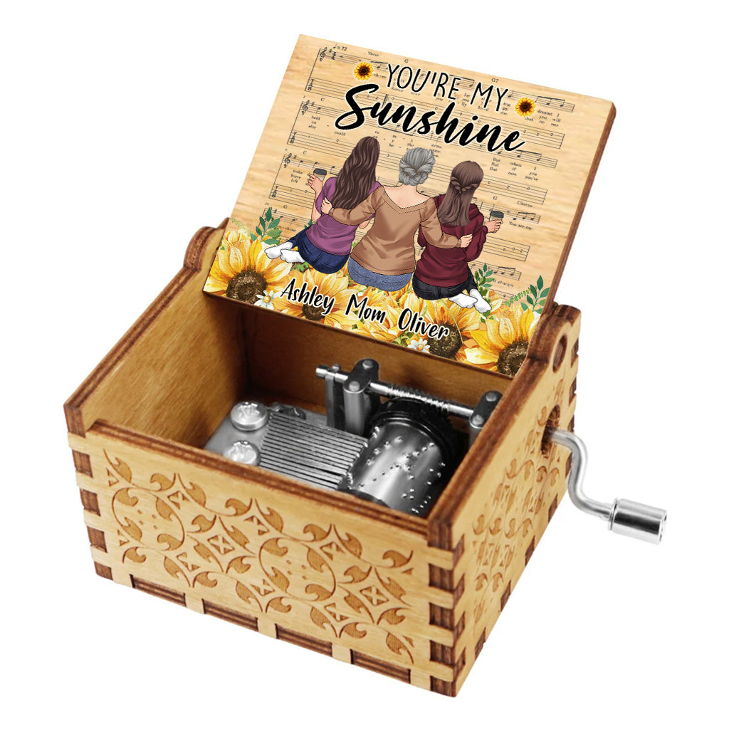 You're My Sunshine - Personalized Mother's Day Mother Hand Crank Music Box