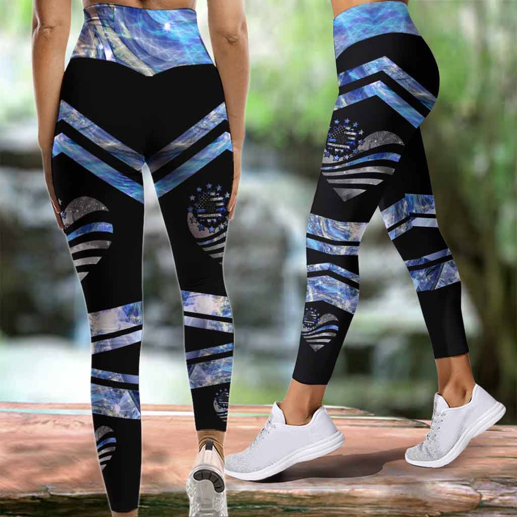 I've Got Your Six - Police Officer Leggings And Hollow Tank Top