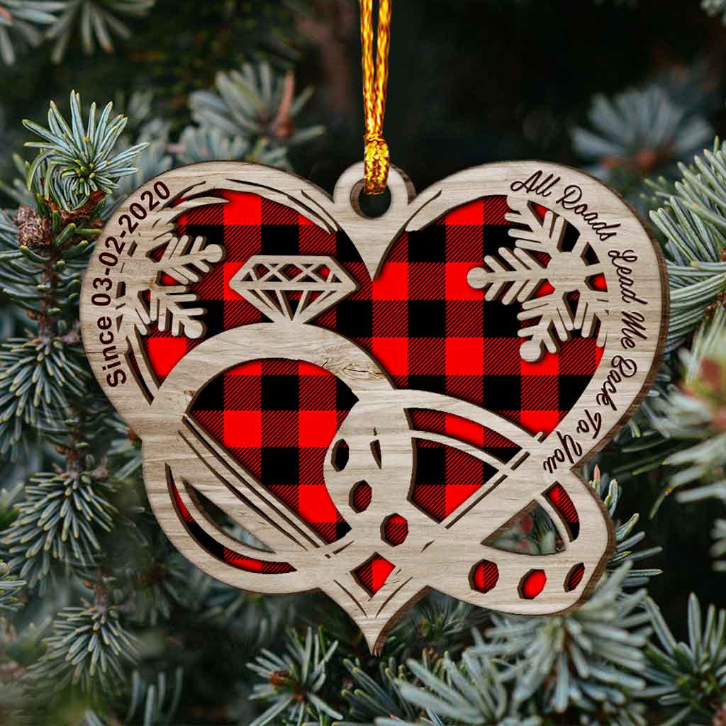 All Roads Lead Me Back To You - Personalized Couple Layered Wood Ornament
