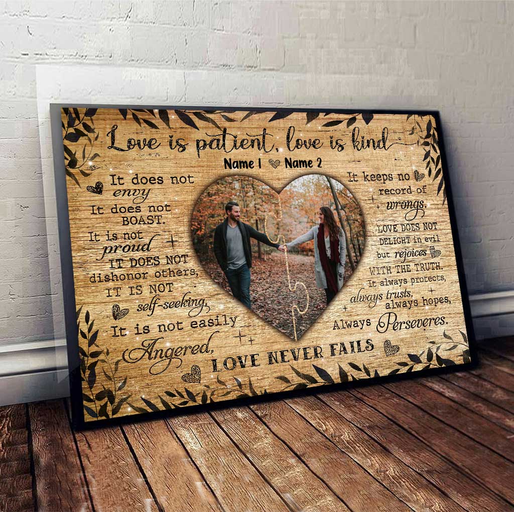 Love Is Patient Love Is Kind - Personalized Couple Poster