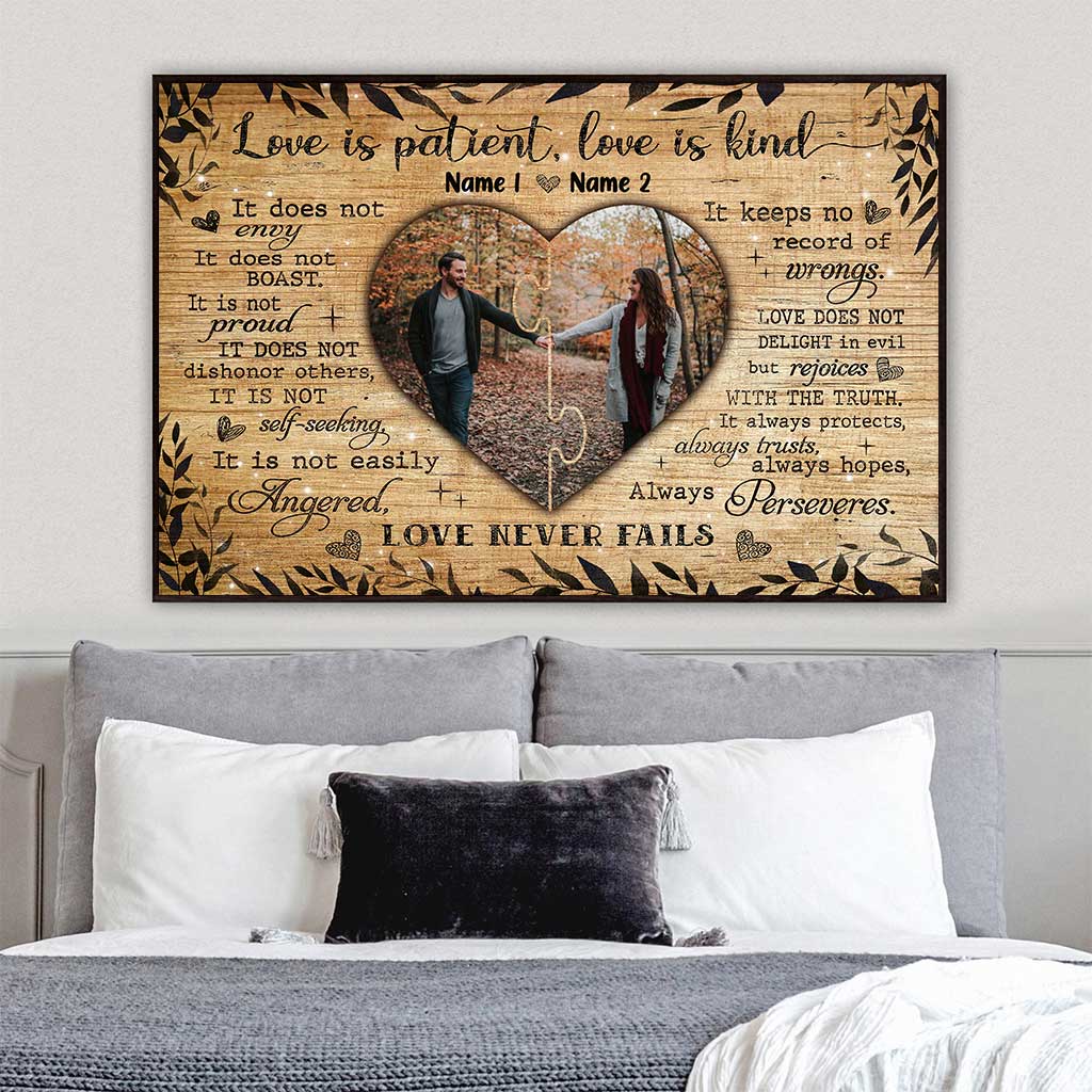 Love Is Patient Love Is Kind - Personalized Couple Poster