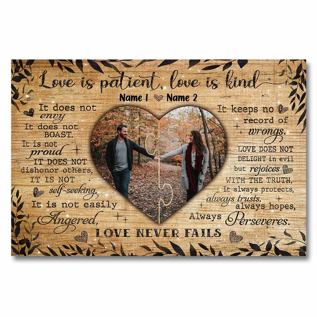 Love Is Patient Love Is Kind - Personalized Couple Poster