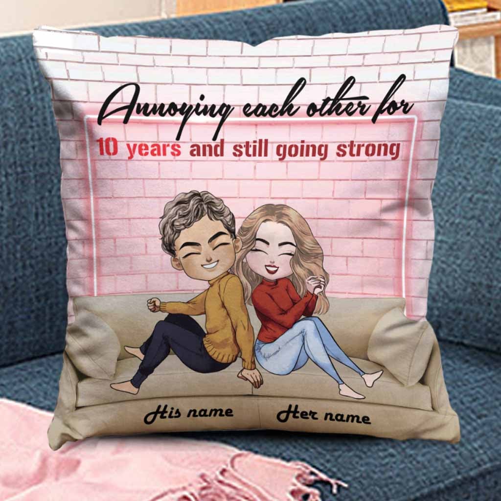 Annoying Each Other - Personalized Couple Throw Pillow