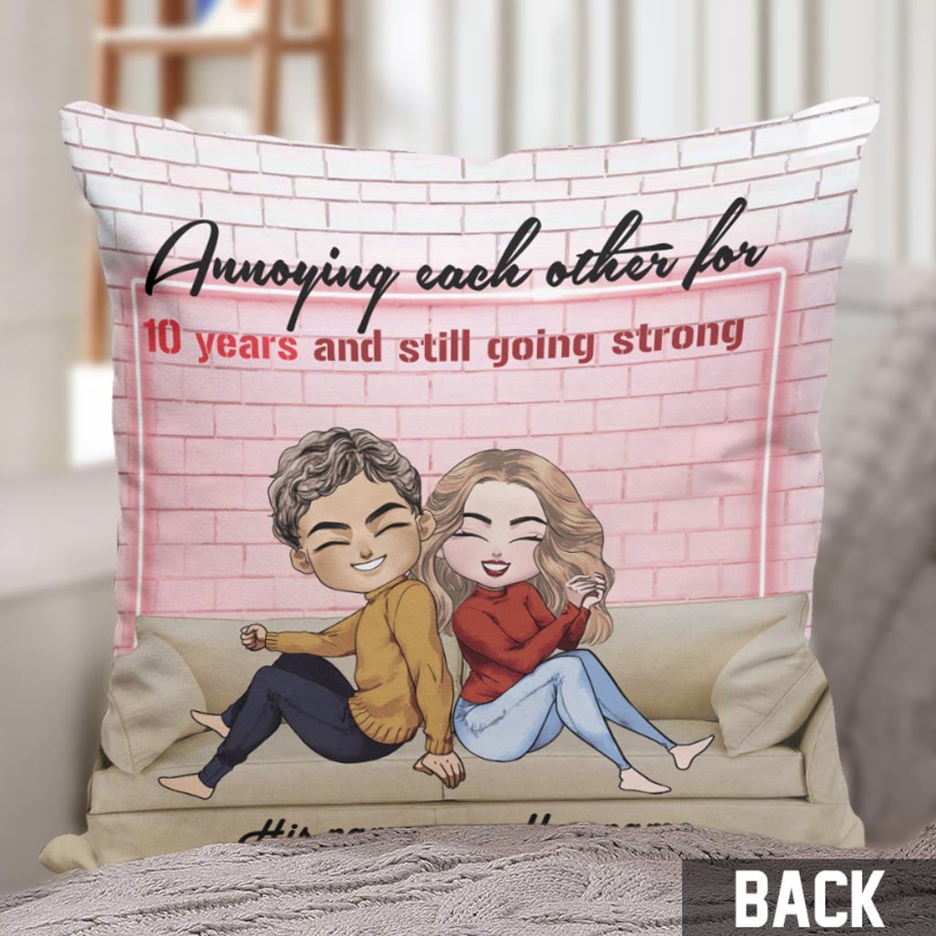 Annoying Each Other - Personalized Couple Throw Pillow