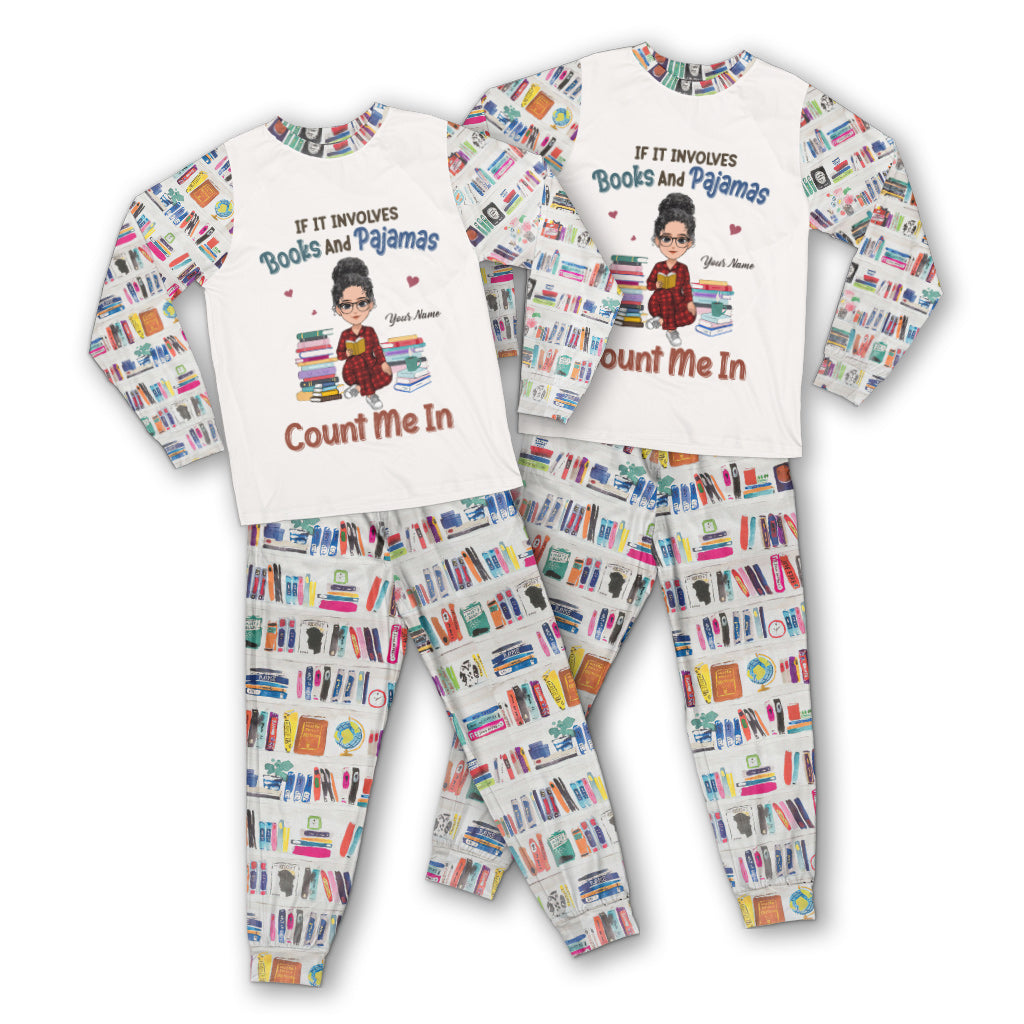 If It Involves Books And Pajamas Count Me In - Personalized Book Pajamas Set