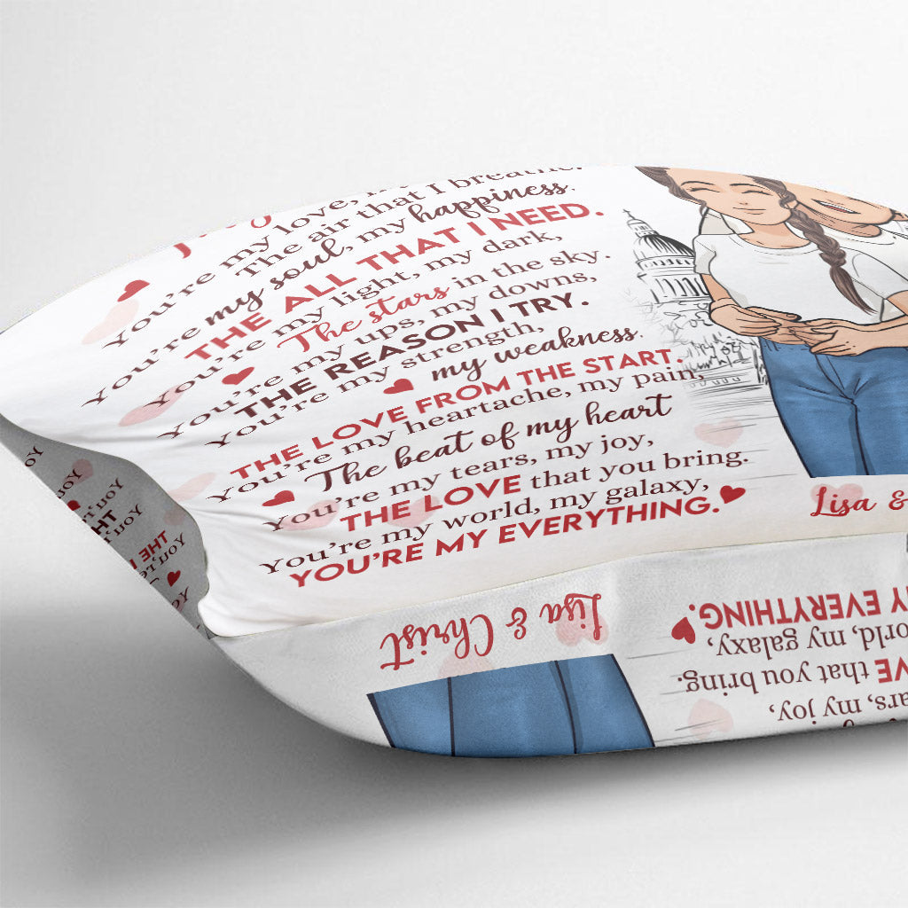 My Everything - Personalized Couple Throw Pillow