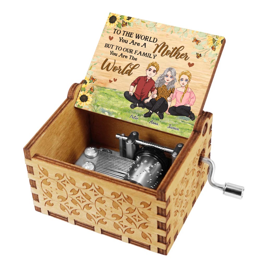 To The World You Are A Mother - Personalized Mother's Day Mother Hand Crank Music Box