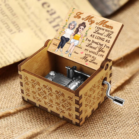 Mom I've Loved You - Personalized Mother's Day Mother Hand Crank Music Box