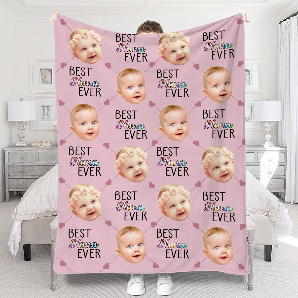 Die beste Oma und Mama der Welt – Geschenk für Oma, Mama, Großmutter – Personalisierte Decke