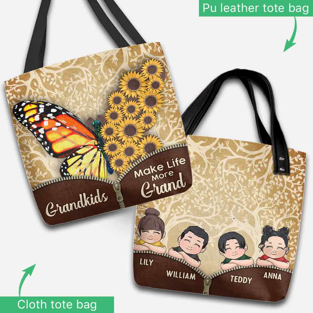 Grandkids Make Life More Grand - Personalized Grandma Tote Bag