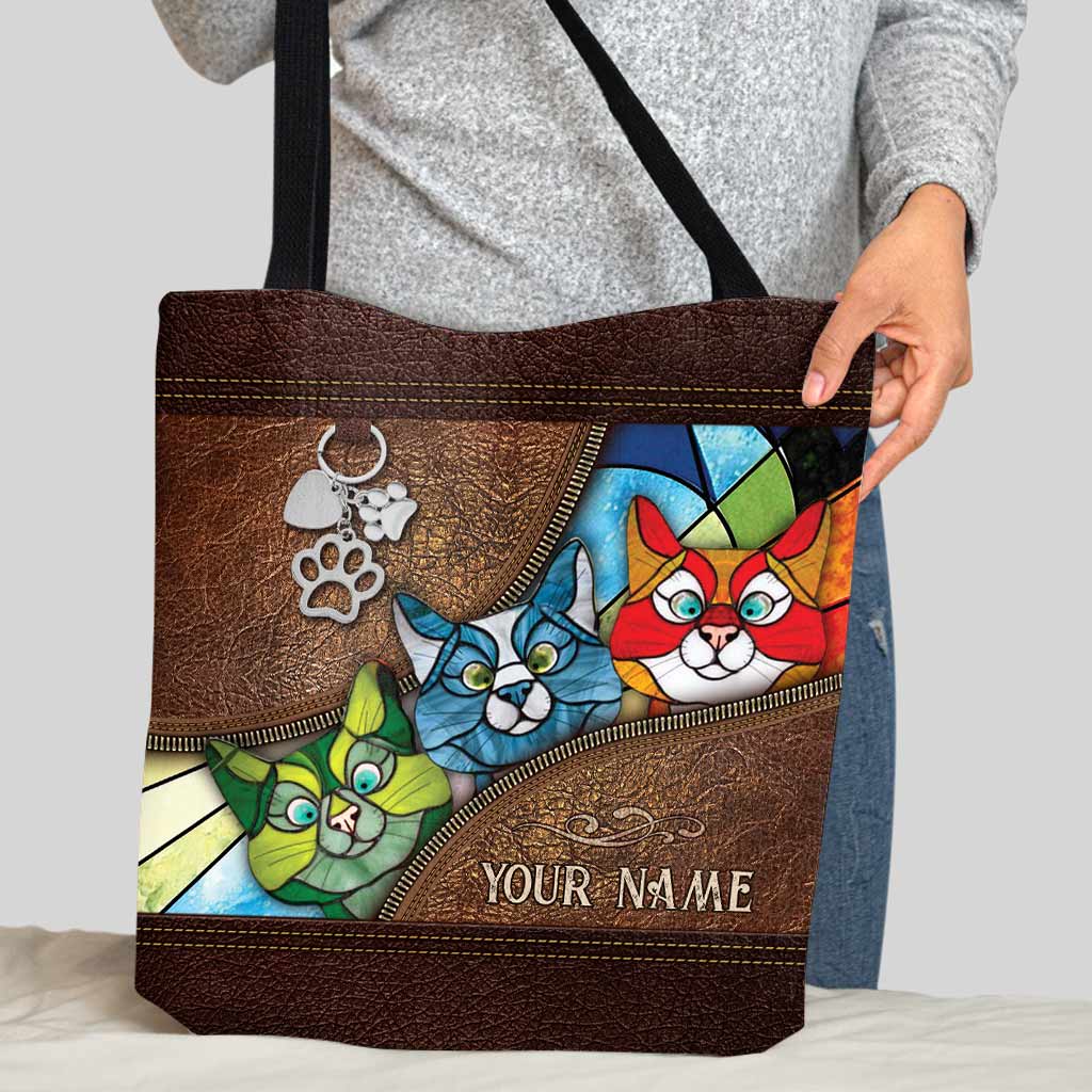 Peeking Cats Personalized Tote Bag