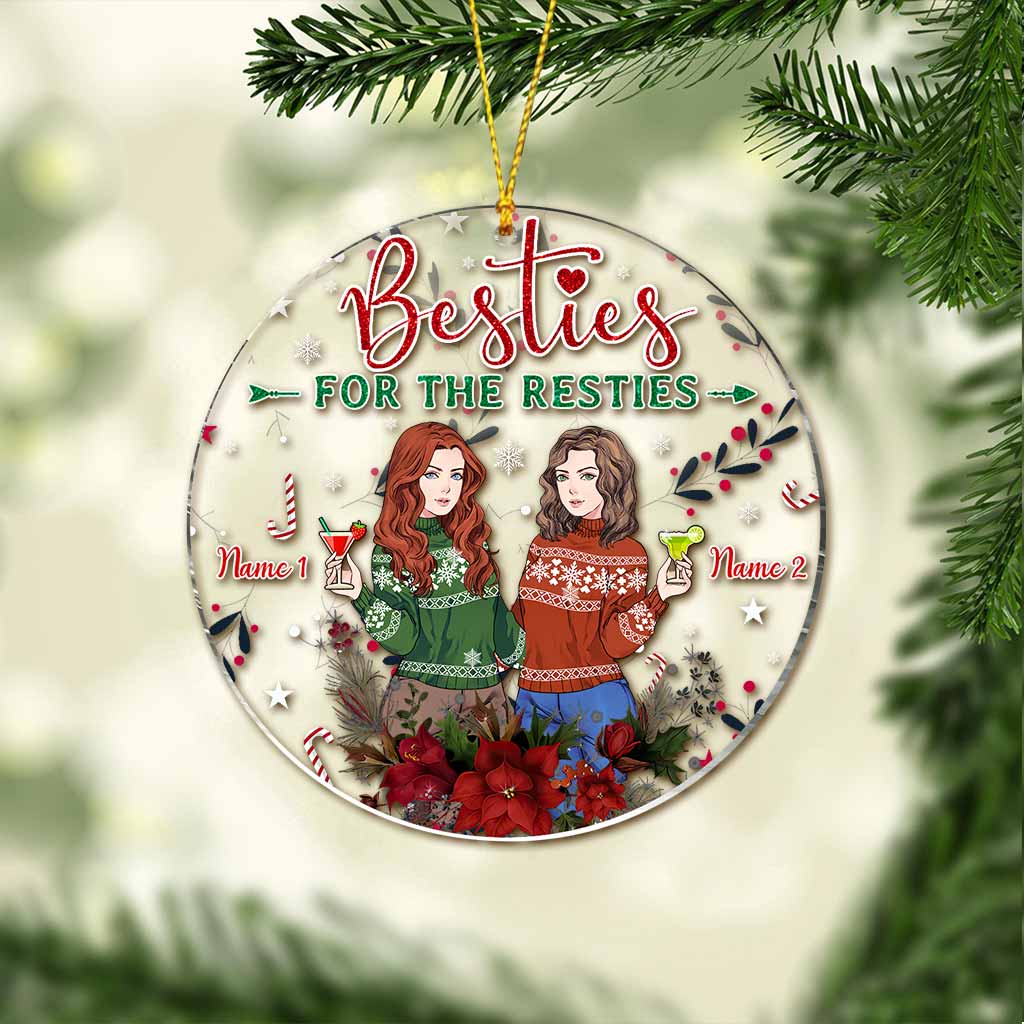 Besties For The Resties - Personalized Christmas Bestie Transparent Ornament