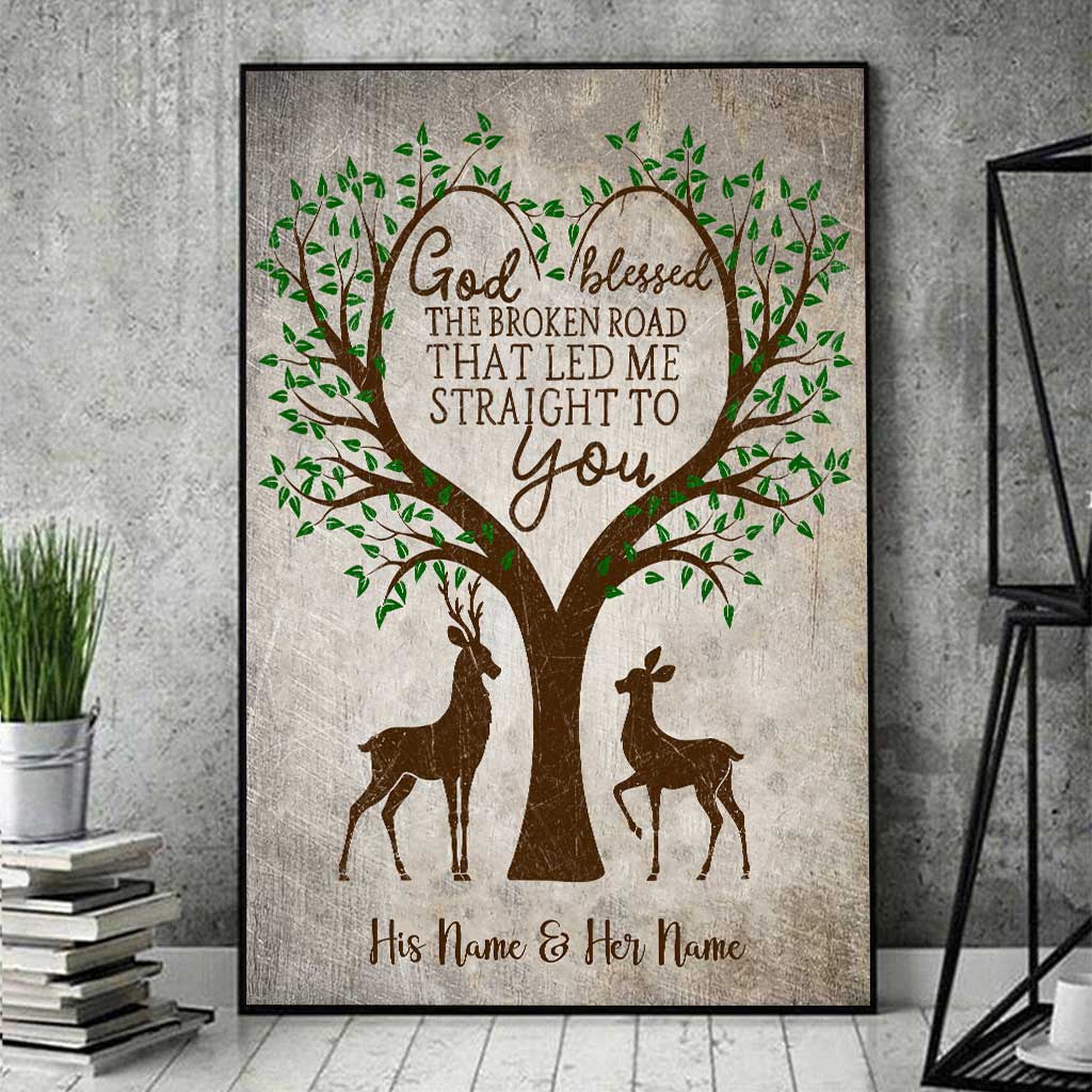 Gott segne den holprigen Weg – Personalisiertes Jagdposter für Paare