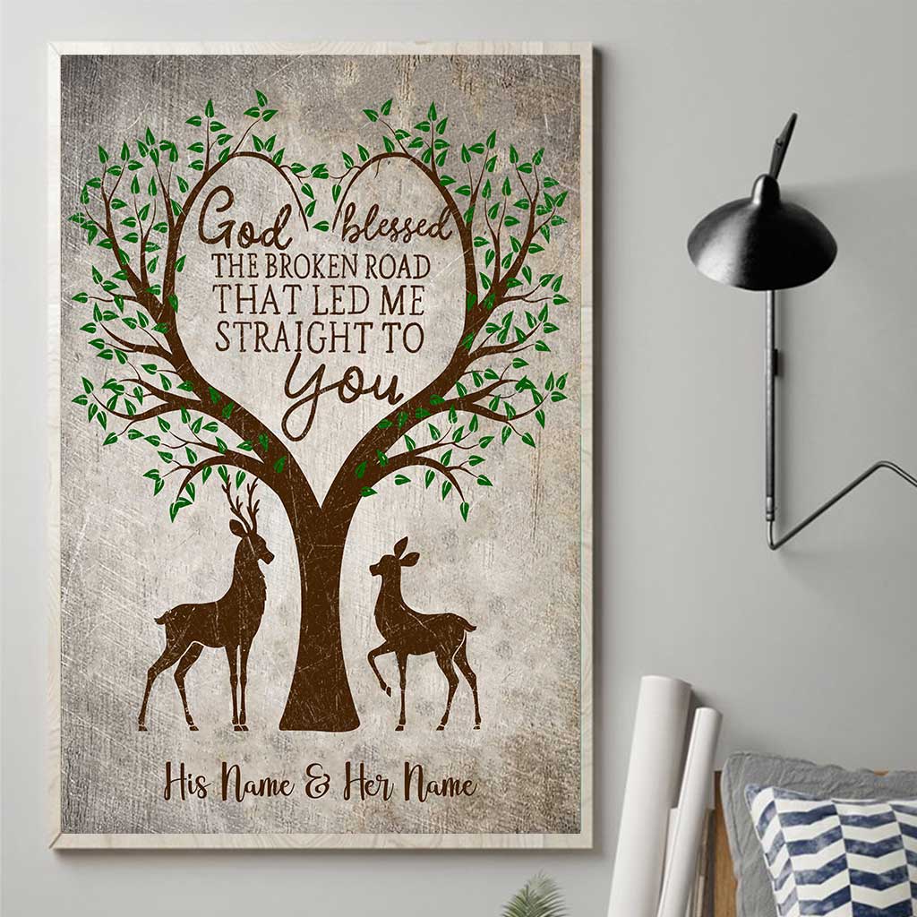 Gott segne den holprigen Weg – Personalisiertes Jagdposter für Paare