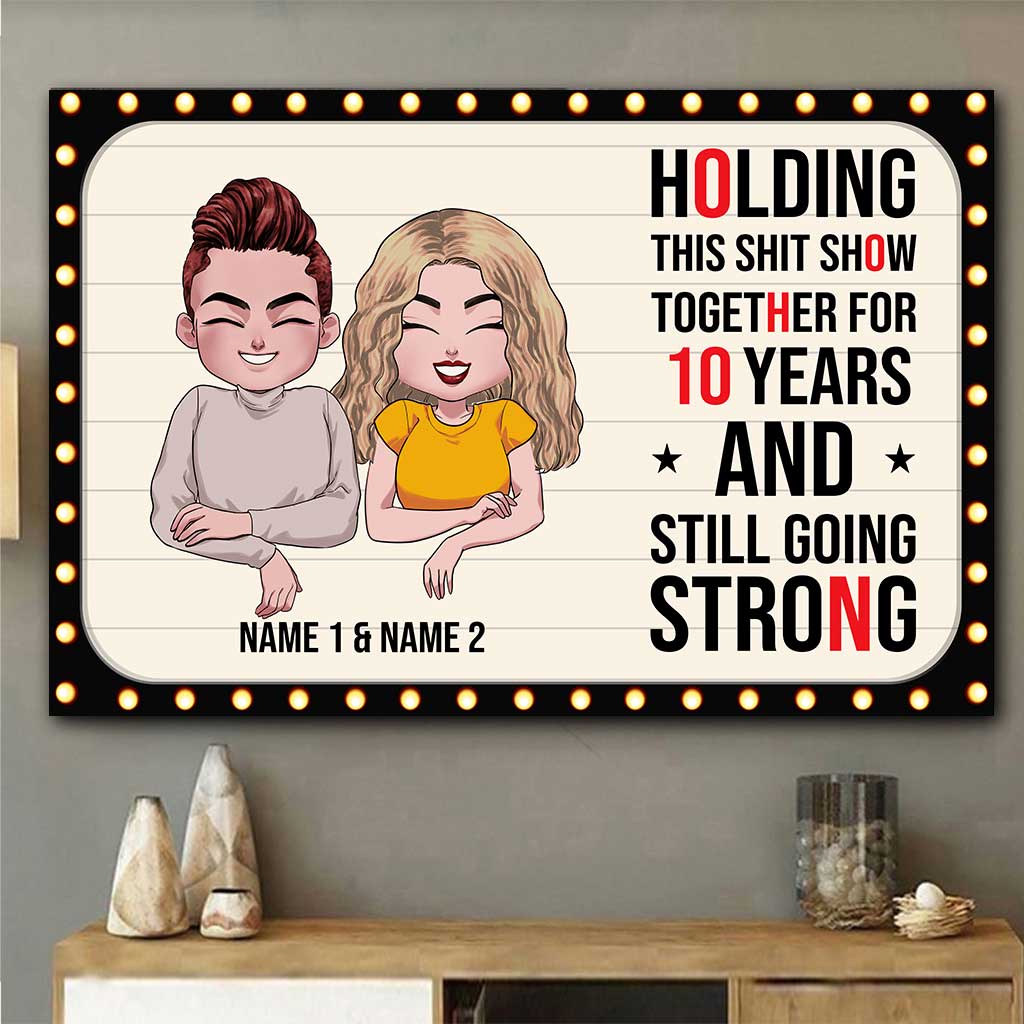 Holding This Show Together - Personalized Couple Poster With 3D Pattern Print