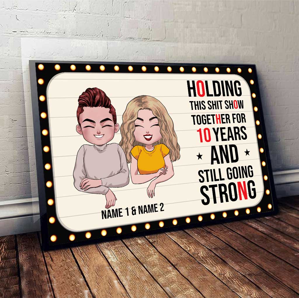 Holding This Show Together - Personalized Couple Poster With 3D Pattern Print