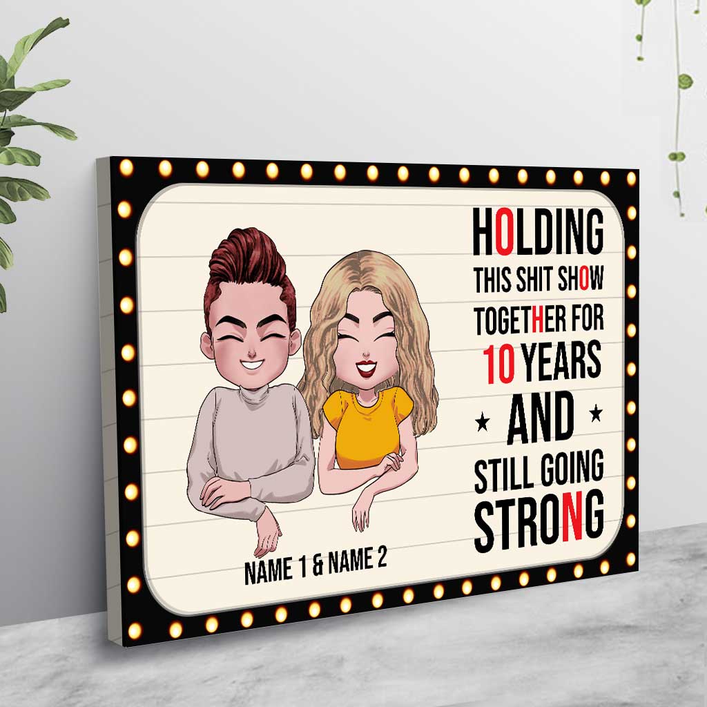 Holding This Show Together - Personalized Couple Poster With 3D Pattern Print