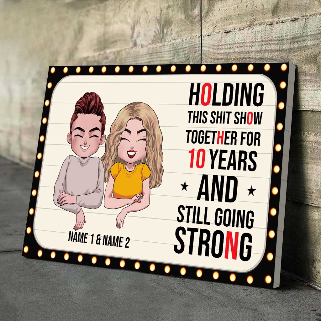 Holding This Show Together - Personalized Couple Poster With 3D Pattern Print