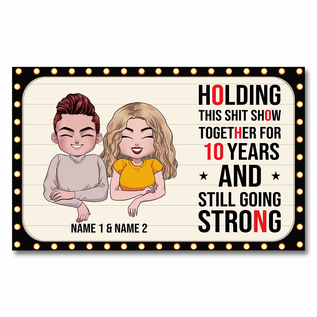 Holding This Show Together - Personalized Couple Poster With 3D Pattern Print