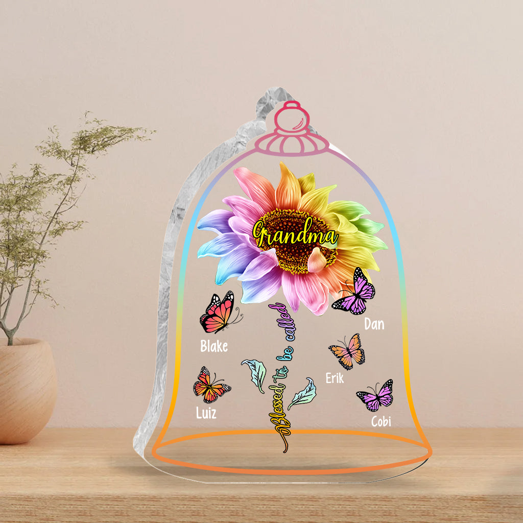 Blessed To Be Called Grandma - Personalized Mother's Day Grandma Custom Shaped Acrylic Plaque