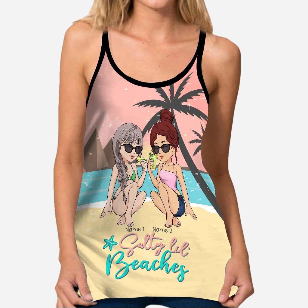 Salty Lil' Beaches - Personalized Bestie Cross Tank Top