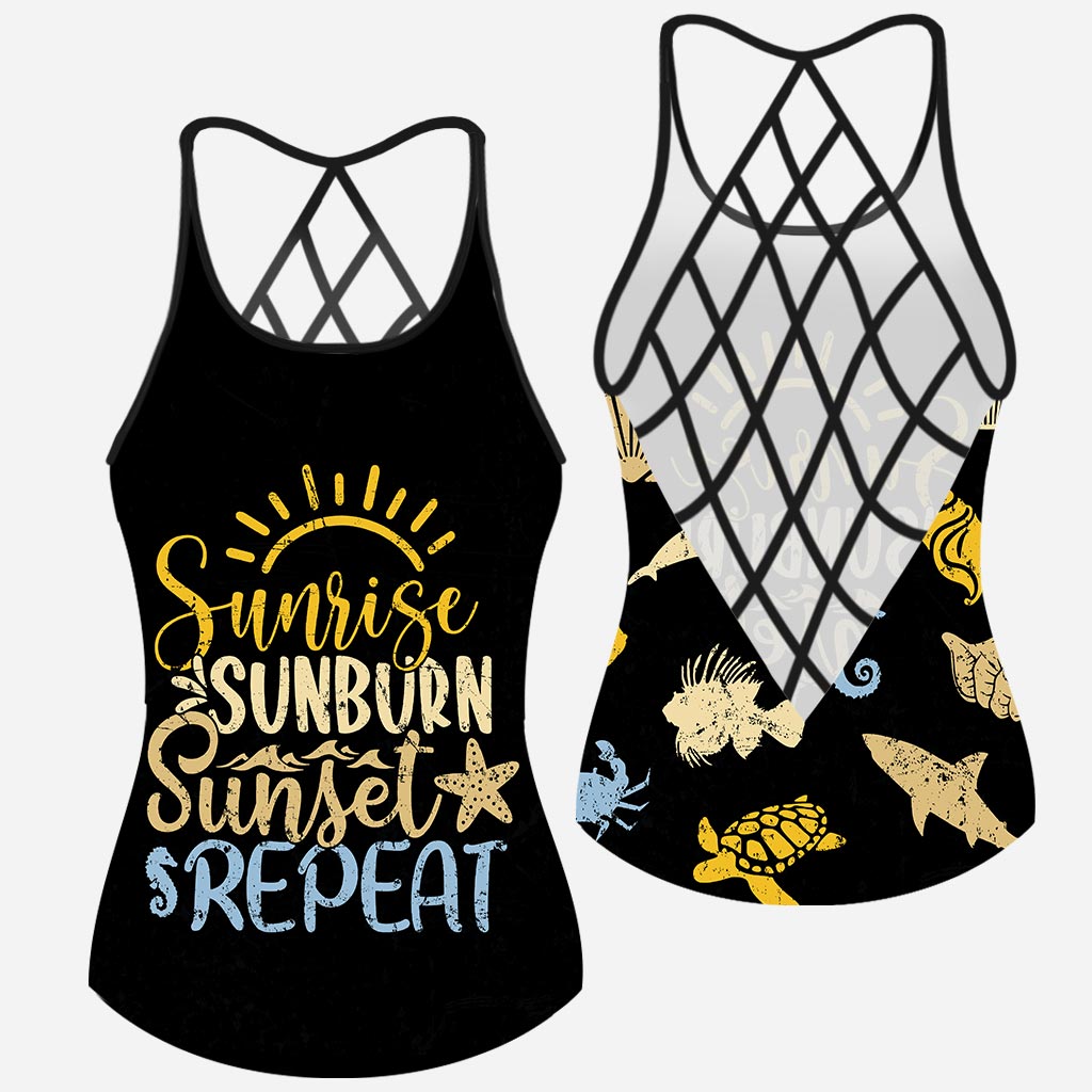 Sunrise Sunburn - Sea Lover Cross Tank Top