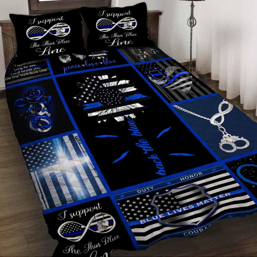 Blue Line - Police Officer Quilt Set 062021